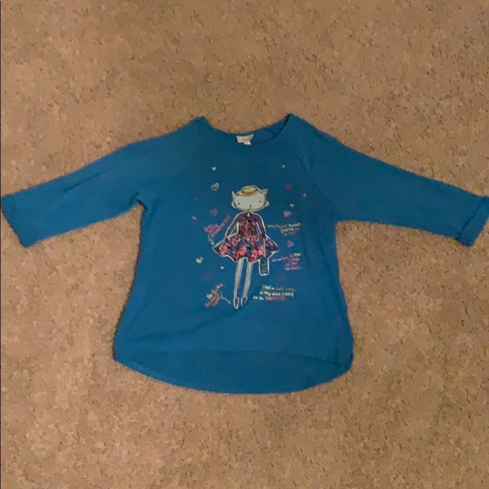 Kitty cat kids 3/4 sleeve top